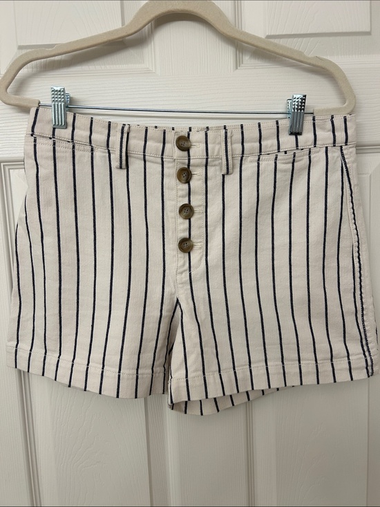 Madewell Pants - Madewell Emmett Railroad Stripe Denim High-Rise Shorts Size 30